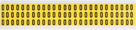 Repositionable Vinyl Cloth Labels, 0.5 Inch x 0.344 Inch, Black on Yellow