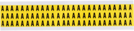 Repositionable Number & Letter Labels, 0.5 in H x 0.344 in W, Vinyl Cloth, Black on Yellow