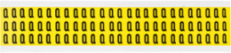 Repositionable Vinyl Cloth Labels, 0.5 Inch x 0.344 Inch, Black on Yellow