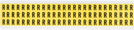Repositionable Vinyl Cloth Labels, 0.5 in H x 0.344 in W, Black on Yellow