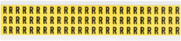 Repositionable Vinyl Cloth Labels, 0.5 in H x 0.344 in W, Black on Yellow