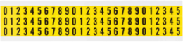 Repositionable Number & Letter Labels, 0 to 9, 0.5 in H x 0.344 in W, Black on Yellow