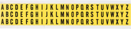 Repositionable Number & Letter Labels, 0.5 Inch H x 0.344 Inch W, Black on Yellow