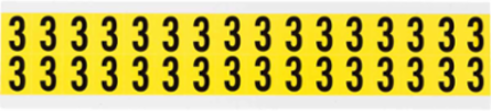 Repositionable Vinyl Cloth Labels, 0.75 Inch H x 0.563 Inch W, Black on Yellow