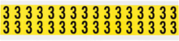 Repositionable Vinyl Cloth Labels, 0.75 Inch H x 0.563 Inch W, Black on Yellow
