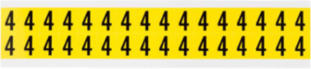 Repositionable Number and Letter Labels 0.75 Inch x 0.563 Inch, Black on Yellow
