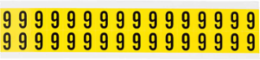 Repositionable Label, 0.75 Inch H x 0.563 Inch W, Vinyl Cloth, Black on Yellow