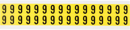 Repositionable Number & Letter Labels 0.75 Inch H x 0.563 Inch W, Black on Yellow
