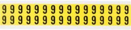 Repositionable Number & Letter Labels 0.75 Inch H x 0.563 Inch W, Black on Yellow