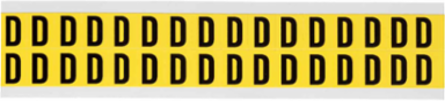 Repositionable Vinyl Cloth Labels, Black on Yellow, 0.75 Inch x 0.563 Inch