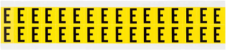 Repositionable Vinyl Cloth Labels, 0.75 in H x 0.563 in W, Black on Yellow