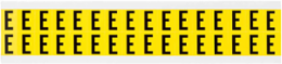 Repositionable Vinyl Cloth Labels, 0.75 in H x 0.563 in W, Black on Yellow