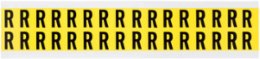 Repositionable Label Set - 0.75 Inch H x 0.563 Inch W, Black on Yellow, 32 Labels