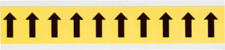 Repositionable Vinyl Cloth Arrow Labels 1.5 Inch H x 0.875 Inch W, Black on Yellow