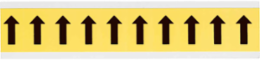 Repositionable Vinyl Cloth Arrow Labels 1.5 Inch H x 0.875 Inch W, Black on Yellow