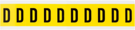 Repositionable Vinyl Cloth Labels, 1.5 Inch H x 0.875 Inch W, Black on Yellow