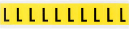 Repositionable Number and Letter Labels, 1.5 Inch H x 0.875 Inch W, Black on Yellow