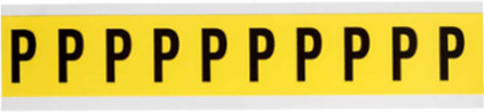 Repositionable Vinyl Cloth Labels 1.5 Inch x 0.875 Inch, Black on Yellow