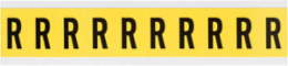 Repositionable Vinyl Cloth Labels 1.5 Inch x 0.875 Inch Black on Yellow