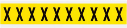CleanLift Repositionable Vinyl Cloth Labels, 1-1/2 In x 0.875 In, Black on Yellow