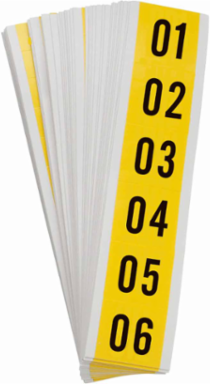 Repositionable Number and Letter Labels Kit, 1.5 Inch x 1.5 Inch, Black on Yellow, 27 Labels
