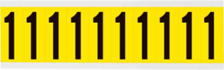 Repositionable Vinyl Cloth Labels 2.25 Inch x 0.875 Inch, Black on Yellow