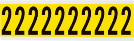 CleanLift Vinyl Cloth Repositionable Labels, 2.25 Inch H x 0.875 Inch W, Black on Yellow