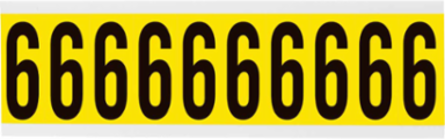 Repositionable Number and Letter Labels 2.25 Inch H x 0.875 Inch W, Black on Yellow