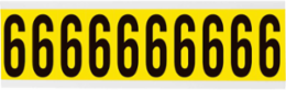Repositionable Number and Letter Labels 2.25 Inch H x 0.875 Inch W, Black on Yellow