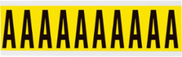 Repositionable Letter Label, 2.25 Inch H x 0.875 Inch W, Vinyl Cloth, Black on Yellow