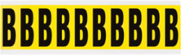 Repositionable Vinyl Cloth Labels, Black on Yellow, 2.25 in H x 0.875 in W