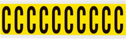 Repositionable Number and Letter Labels, 2.25 Inch Height, Vinyl Cloth, Black on Yellow