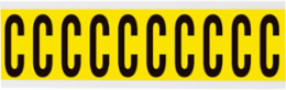 Repositionable Number and Letter Labels, 2.25 Inch Height, Vinyl Cloth, Black on Yellow