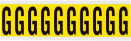 Repositionable Vinyl Cloth Labels, 2.25 in H x 0.875 in W, Black on Yellow