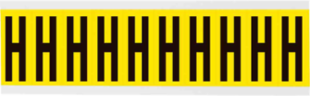 Repositionable Number and Letter Labels, 2.25 Inch H x 0.875 Inch W, Black on Yellow