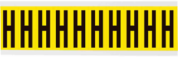 Repositionable Number and Letter Labels, 2.25 Inch H x 0.875 Inch W, Black on Yellow