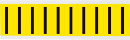 Repositionable Vinyl Cloth Labels, 2.25 in H x 0.875 in W, Black on Yellow