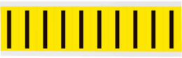 Repositionable Vinyl Cloth Labels, 2.25 in H x 0.875 in W, Black on Yellow