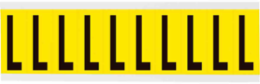 CleanLift Repositionable Letter Labels, 2 in Height, Vinyl Cloth, Black on Yellow