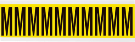 Repositionable Vinyl Cloth Labels 2.25 in H x 0.875 in W, Black on Yellow