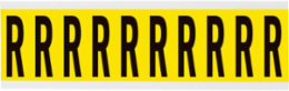 Repositionable Vinyl Cloth Labels, 2.25 Inch H x 0.875 Inch W, Black on Yellow