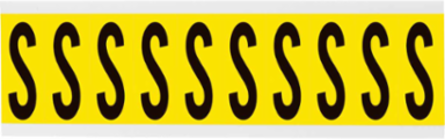Repositionable Vinyl Cloth Labels - 2-1/4 Inch x 7/8 Inch, Black on Yellow