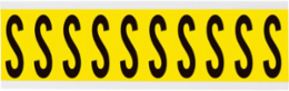 Repositionable Vinyl Cloth Labels - 2-1/4 Inch x 7/8 Inch, Black on Yellow
