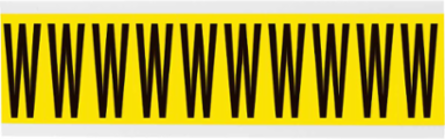 Repositionable Vinyl Cloth Labels, 2.25 in H x 0.875 in W, Black on Yellow