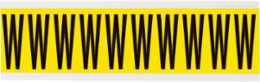 Repositionable Vinyl Cloth Labels, 2.25 in H x 0.875 in W, Black on Yellow