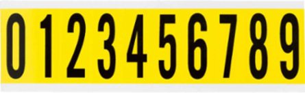 Repositionable Number & Letter Labels, 2.25 Inch H x 0.875 Inch W, Black on Yellow