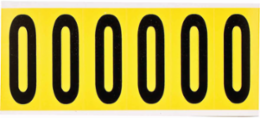 Repositionable Number and Letter Labels, 3 Inch Height, Black on Yellow, Vinyl Cloth