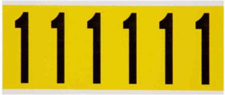 Repositionable Number and Letter Labels, 3.5 in x 1.5 in, Vinyl Cloth, Black on Yellow