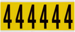 Repositionable Number and Letter Labels, 3.5 in H x 1.5 in W, Black on Yellow
