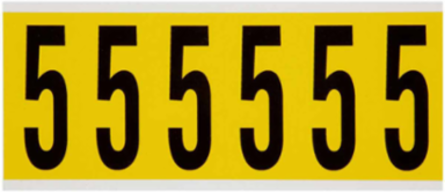 Repositionable Number and Letter Labels, 3.5 in H x 1.5 in W, Vinyl Cloth